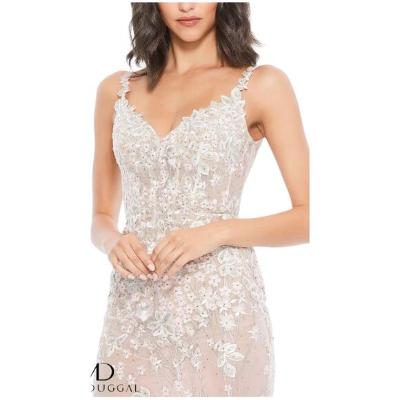 Mac Duggal NWT 67492 Long Spaghetti Strap Formal Dress Sequin Beaded Gown Size 6 - Picture 2 of 11